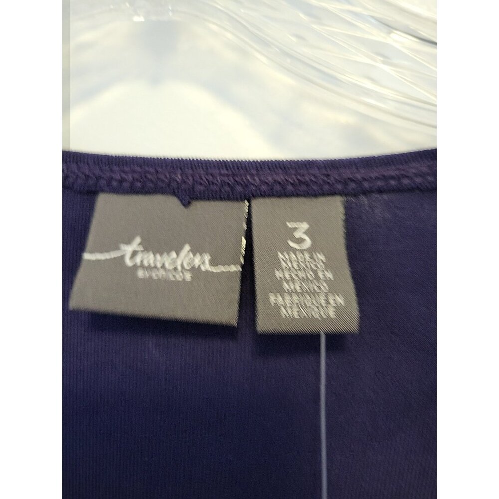 Chico's 3 Travelers Cut Out Blouse and Jacket 2 Piece Plum Purple XL NWT - Picture 3 of 14